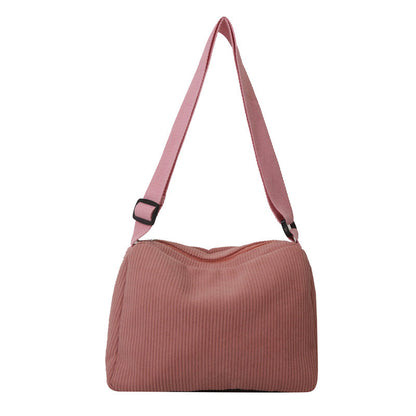 Wide Belt Square Corduroy Shoulder Bag