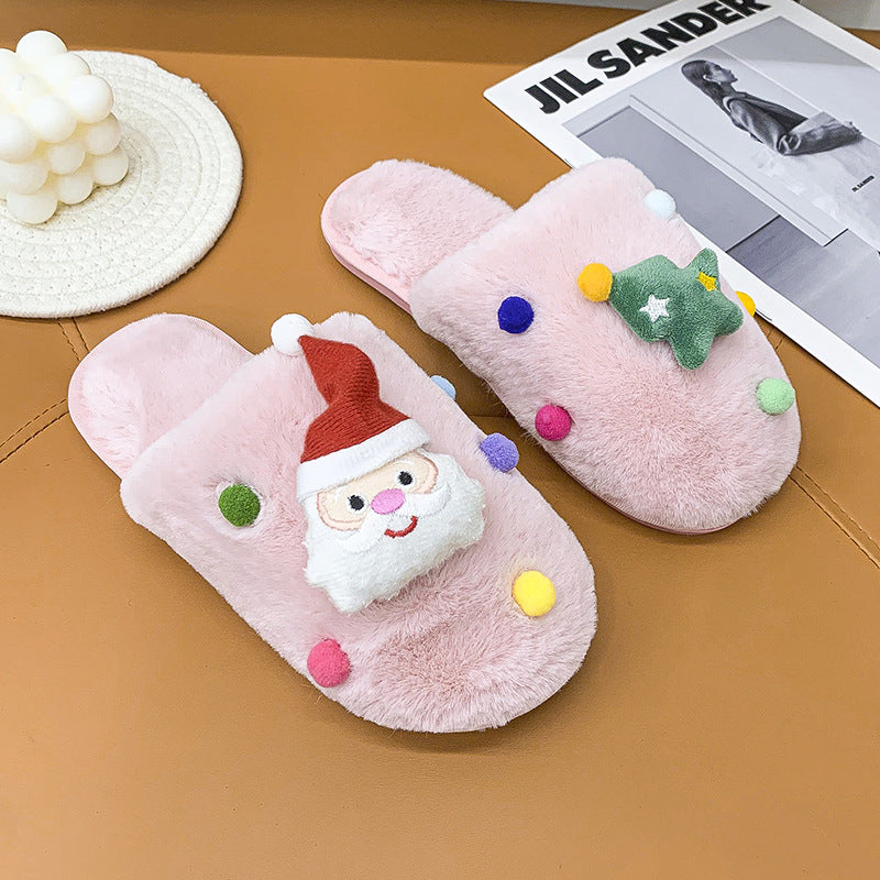 Christmas plush parent-child slippers - KOC