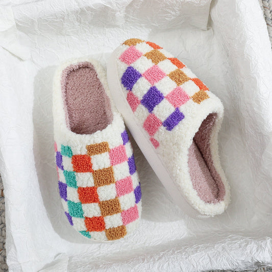 Rainbow Checkered Slippers