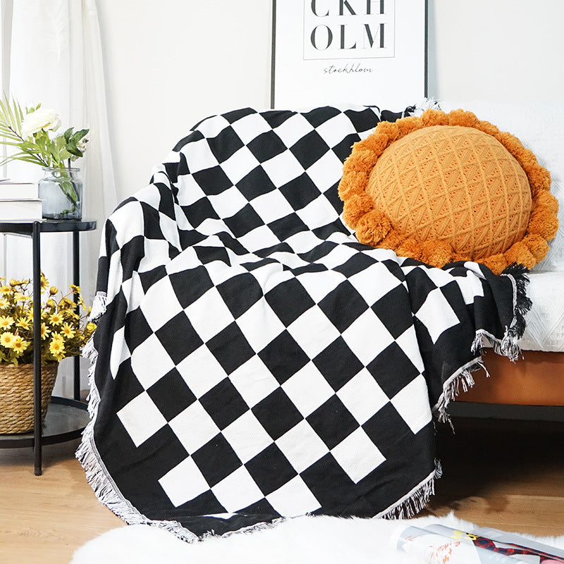 Checkerboard Sofa Throw Blanket