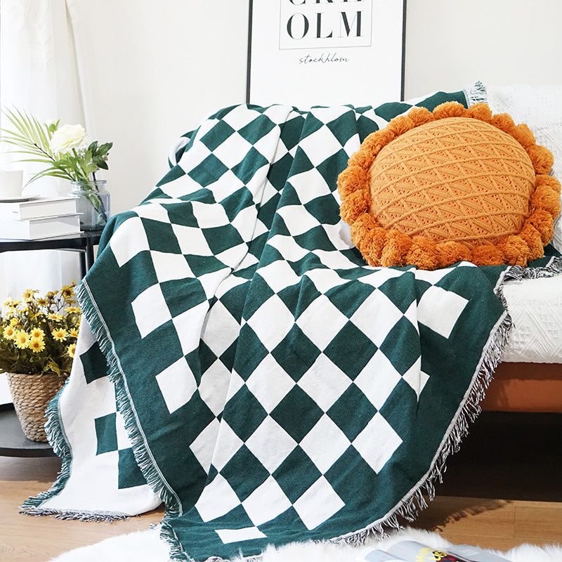 Checkerboard Sofa Throw Blanket