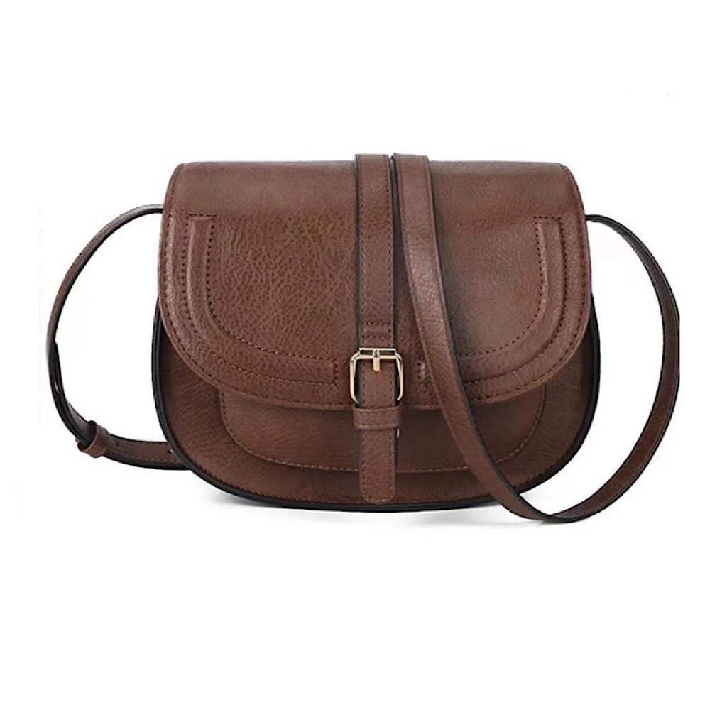 Flapped Magnetic Buckle Shoulder Bag