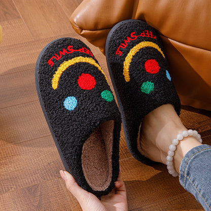 Smile Printed Sherpa Home Slippers