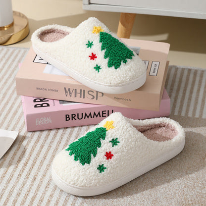 Christmas Tree Cutton Slippers