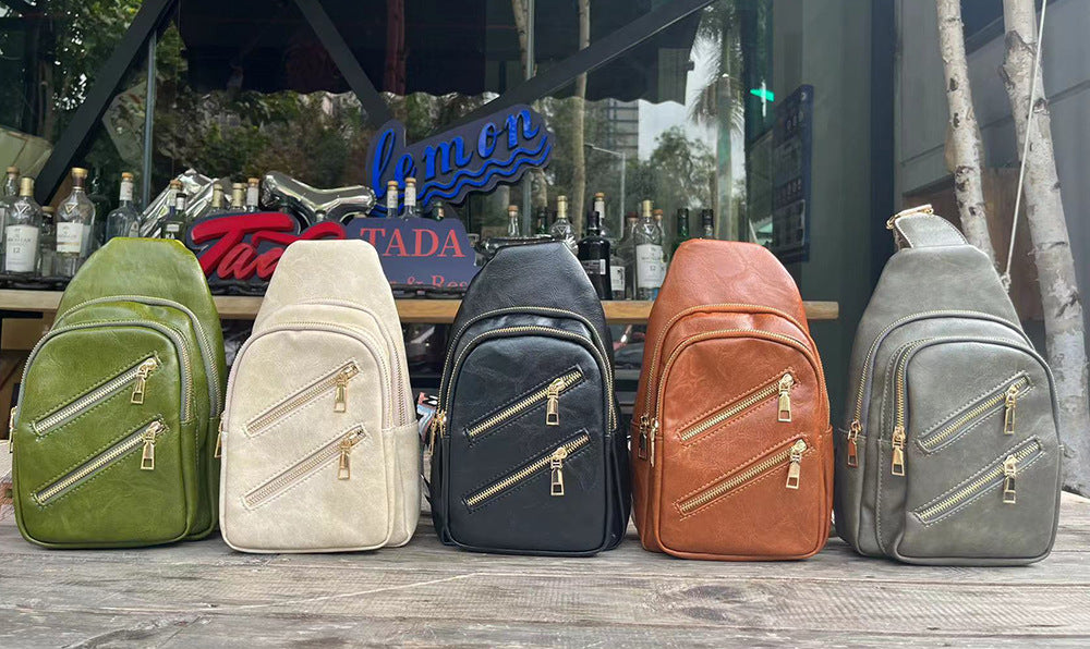 Preorder-New Double Zipper Messenger Bag