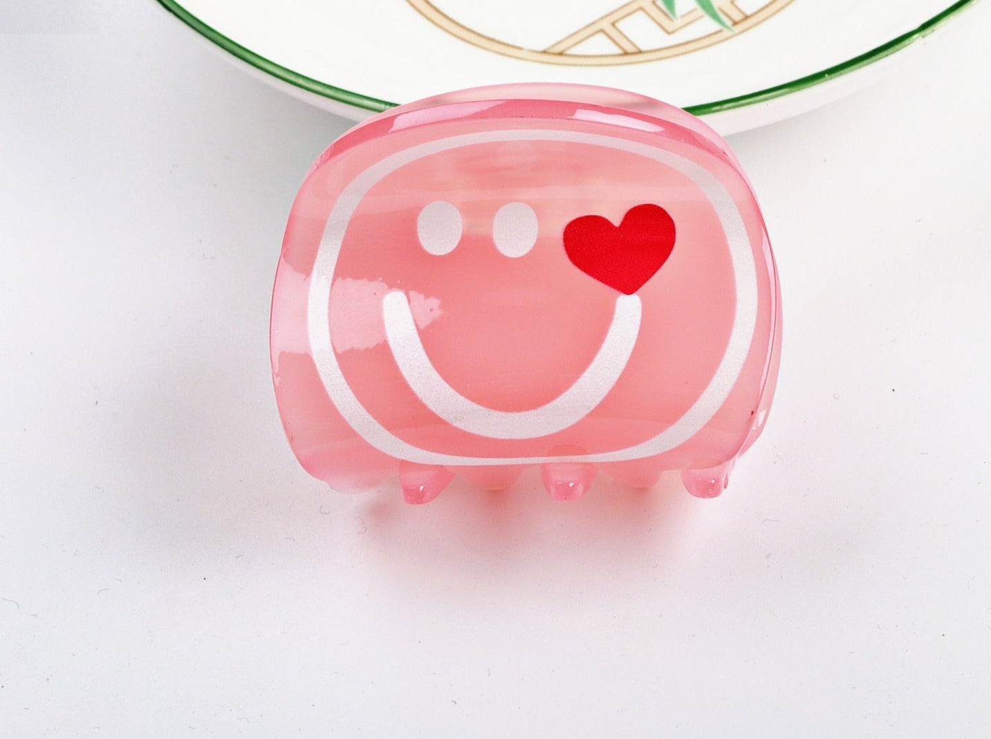 Acrylic Printed Smiley Grab Clip(moq:3)