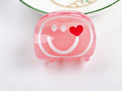 Acrylic Printed Smiley Grab Clip(moq:3)