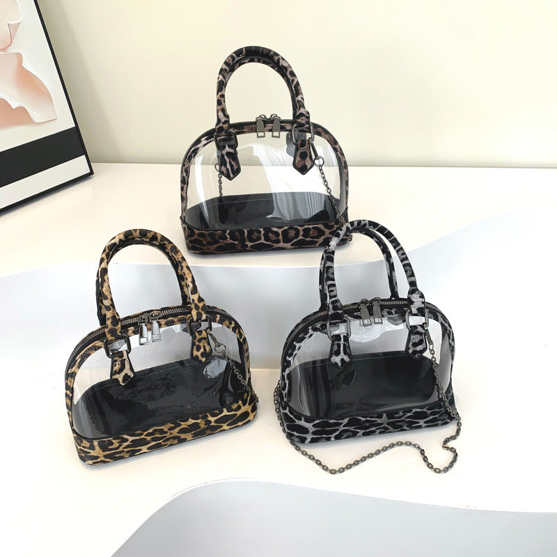 Clear Leopard Print Crossbody Bag