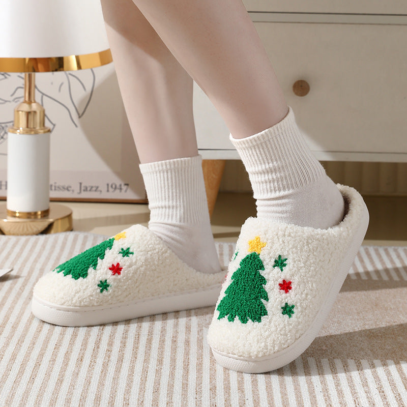 Christmas Tree Cutton Slippers