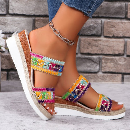 Casual Canvas Wide Strap Sandals