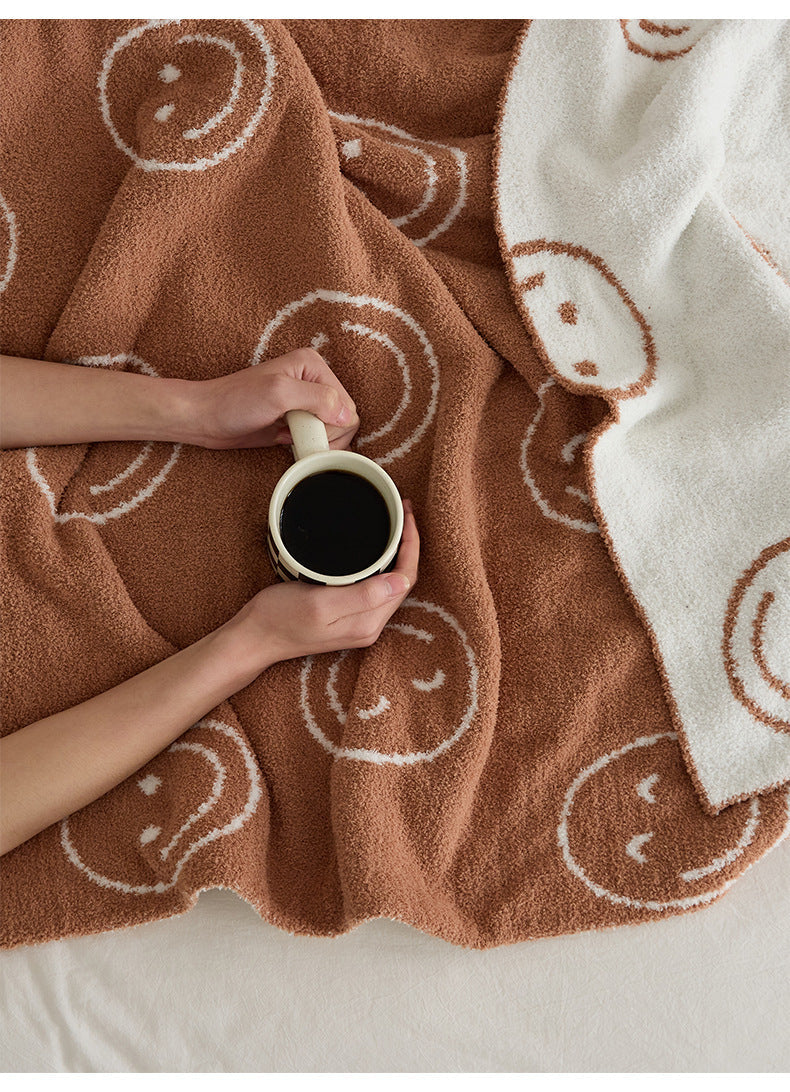 Half Fleece Knitted Blanket