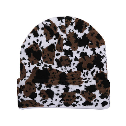 Cow Print Knitted Hat