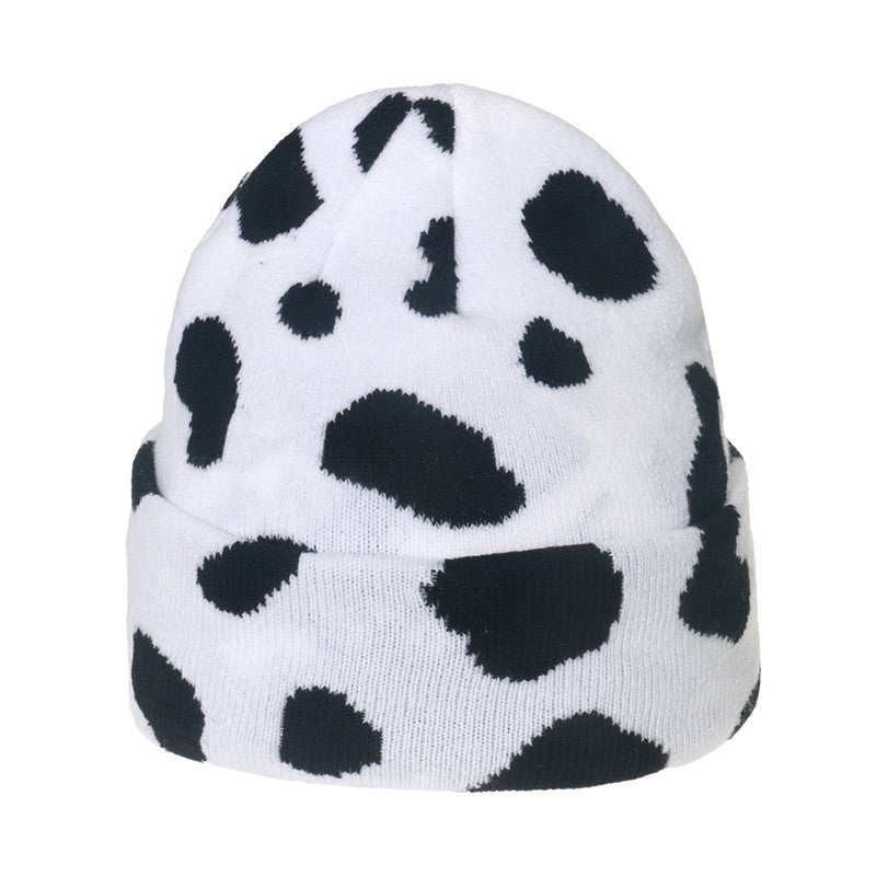 Cow Print Knitted Hat