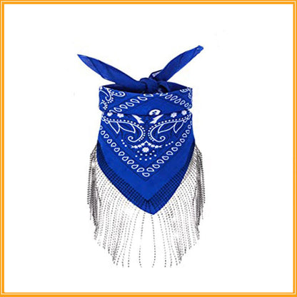 Cashew Flower Diamond Tassel Square Scarf/Hats