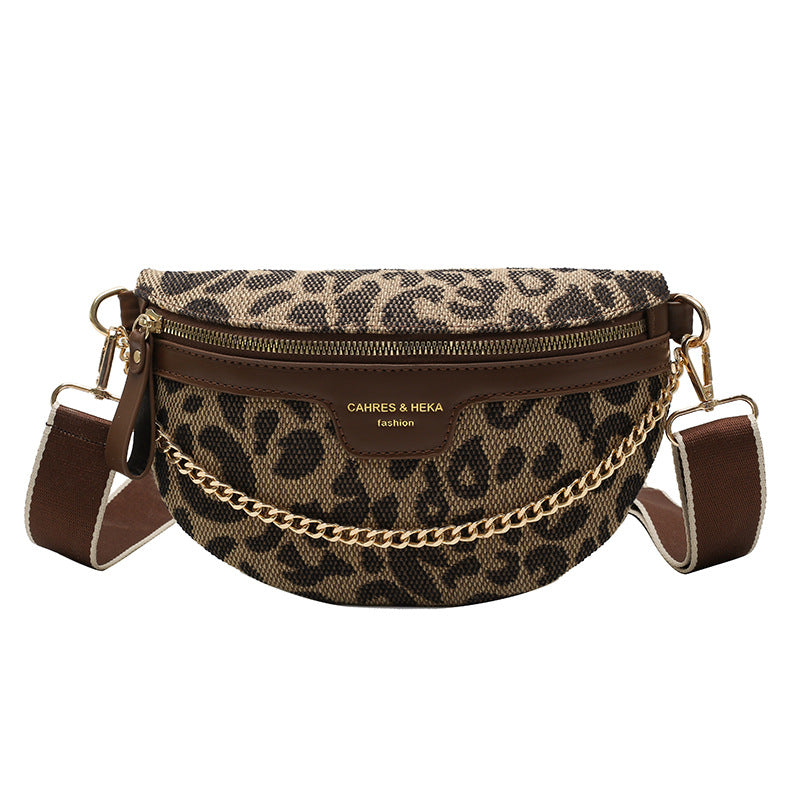 Fashion Crossbody Bag-Brown Leopard