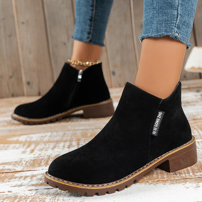 Women's Retro Rrosted Ankle Boots