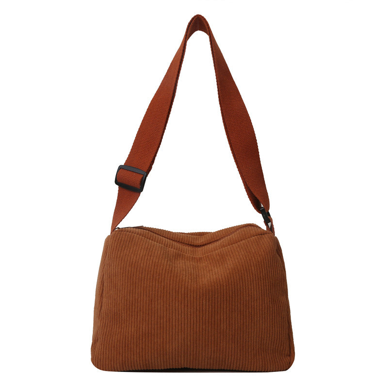 Wide Belt Square Corduroy Shoulder Bag