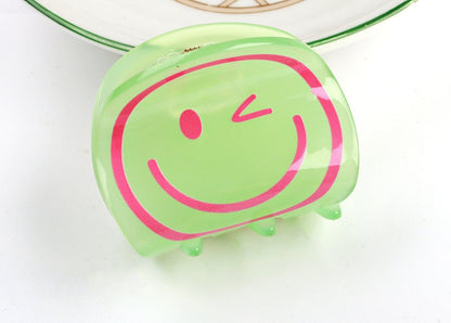 Acrylic Printed Smiley Grab Clip(moq:3)