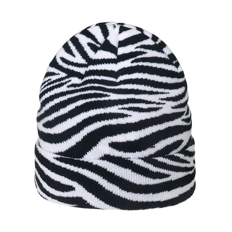 Cow Print Knitted Hat