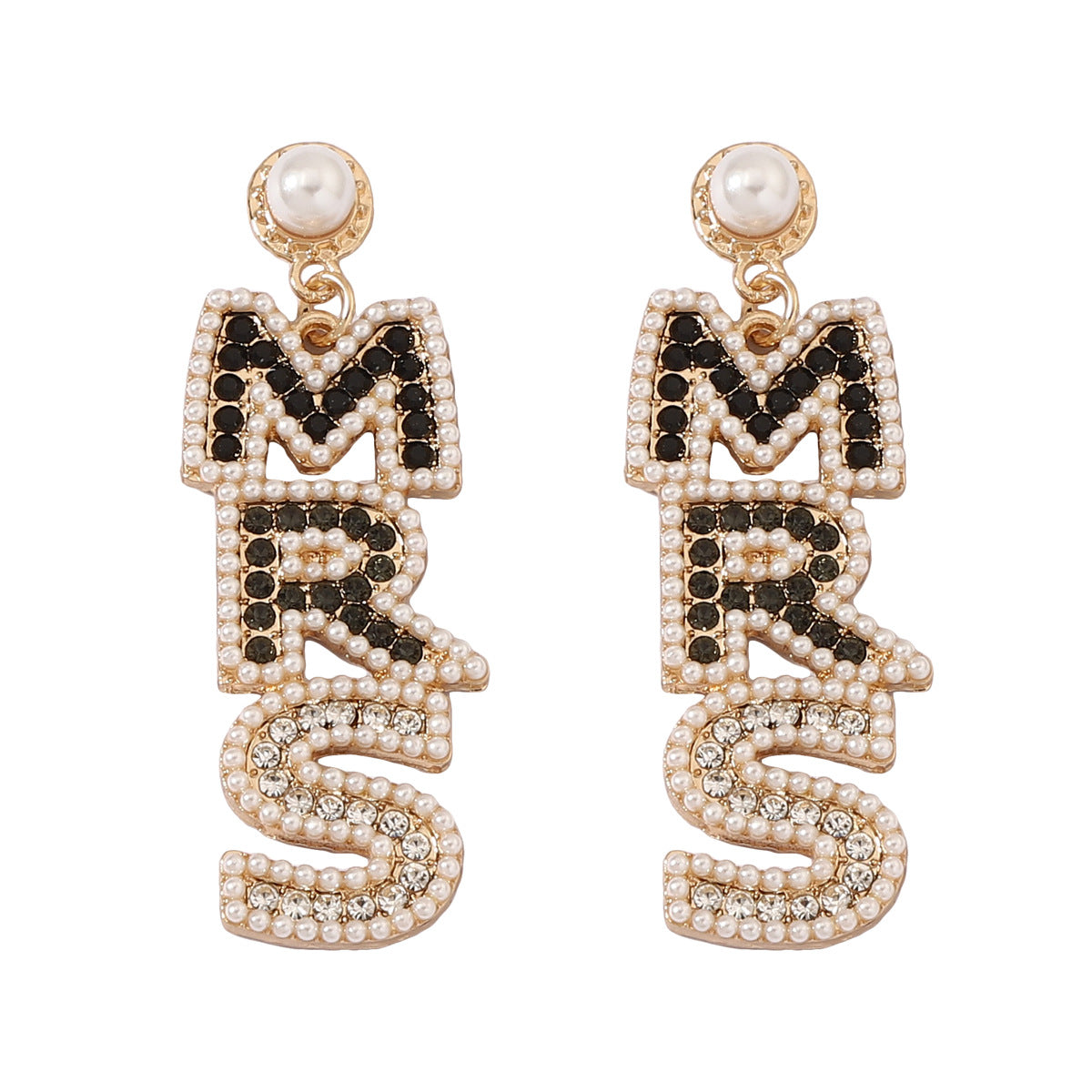 MRS Studded Dangle Earrings