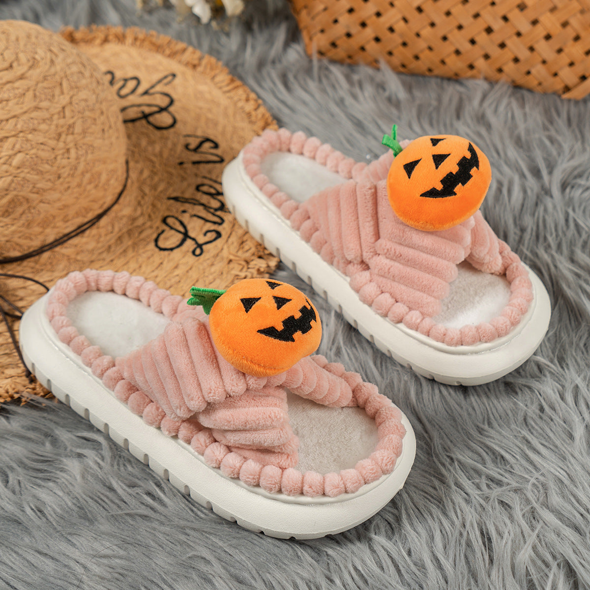 Halloween Pumpkin Head Slippers