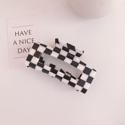 Acrylic Plaid Hair Clip|3pcs