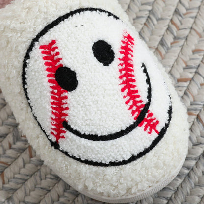 Baseball Smiley Face Slippers