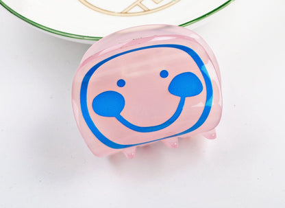 Acrylic Printed Smiley Grab Clip(moq:3)