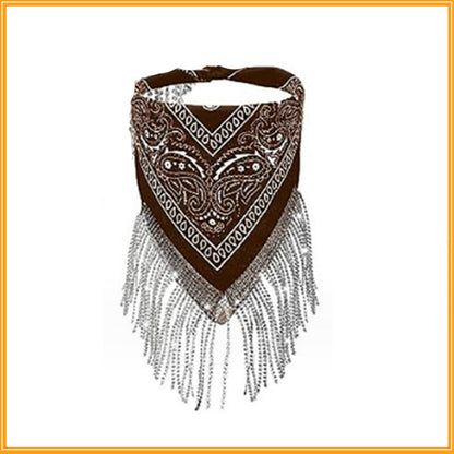 Cashew Flower Diamond Tassel Square Scarf/Hats