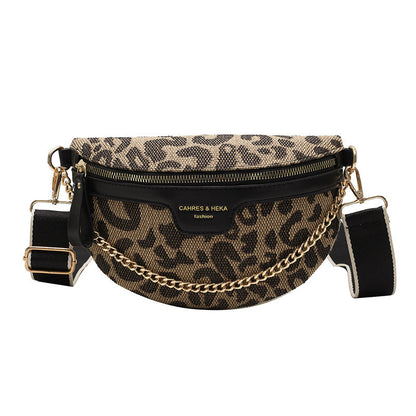 Fashion Crossbody Bag-Black Leopard