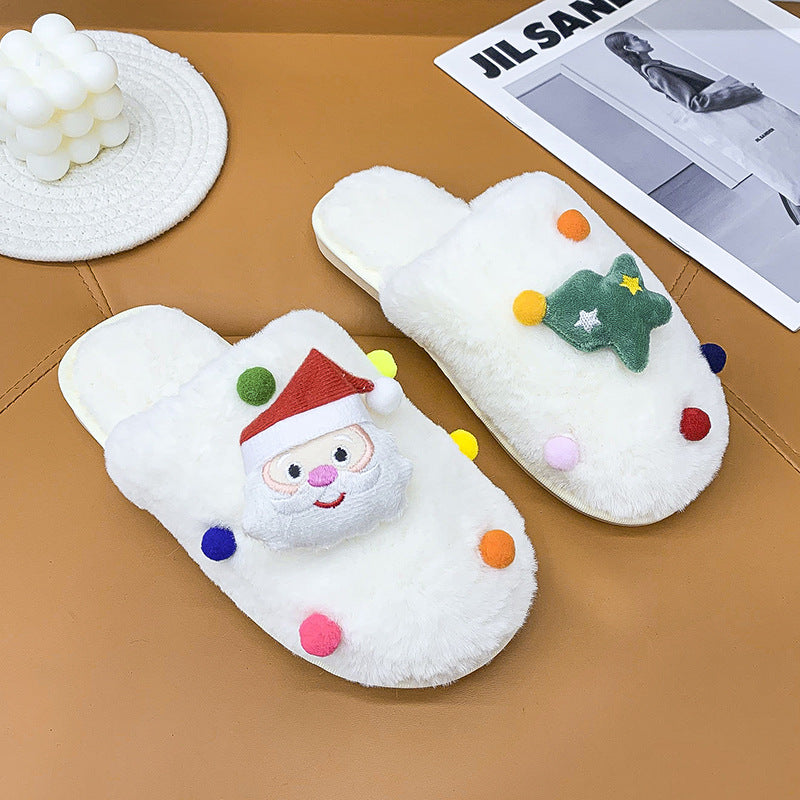 Christmas plush parent-child slippers - KOC