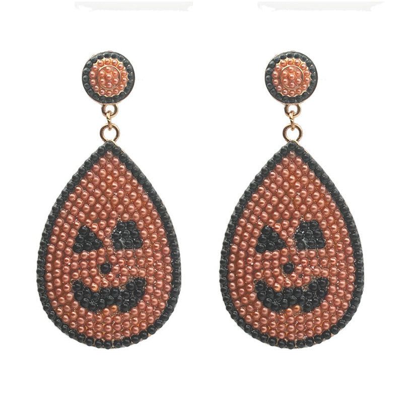 Halloween Tassel Bead Earrings（moq:12)