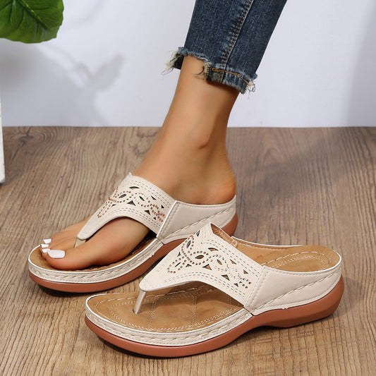 Thick-Soled Flip-Flops Wedge Slippers