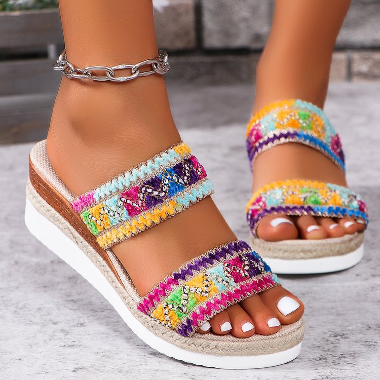 Casual Canvas Wide Strap Sandals