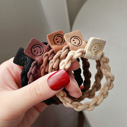 Smiley Face High Elastic Hair Tie(5 pcs)