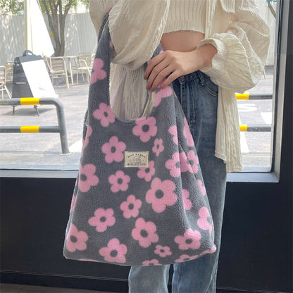 Fresh Floral Plush Tote Bag