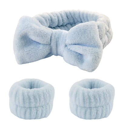 Cute Flannel Bow Headband Set