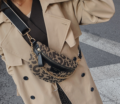 Fashion Crossbody Bag-Black Leopard