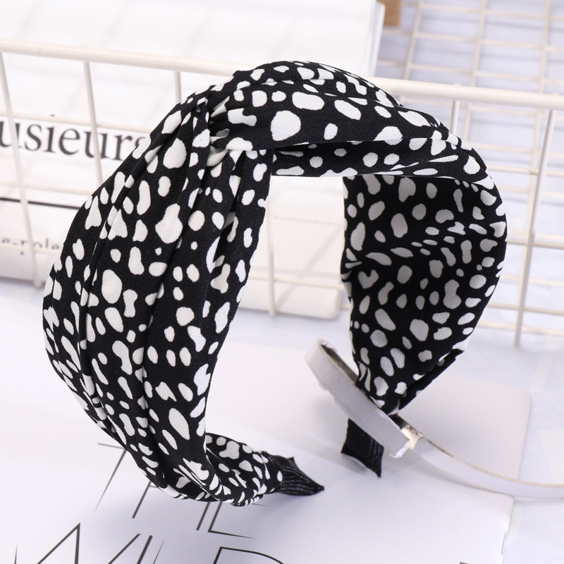 Leopard Black and White Dot Headband|3pcs