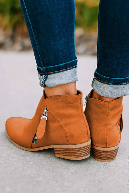 Side Zip Ankle Boots