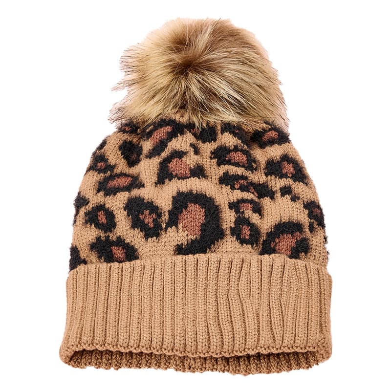 Women's Leopard Winter Knitted Beanie - KOC