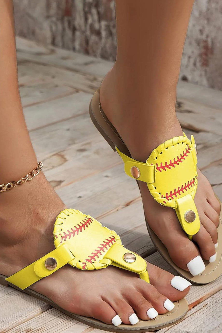 Baseball Flip-Flop Flat Sandals